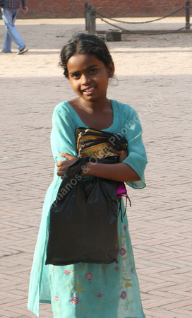 Girl Selling Purses in Kathmandu, Nepal